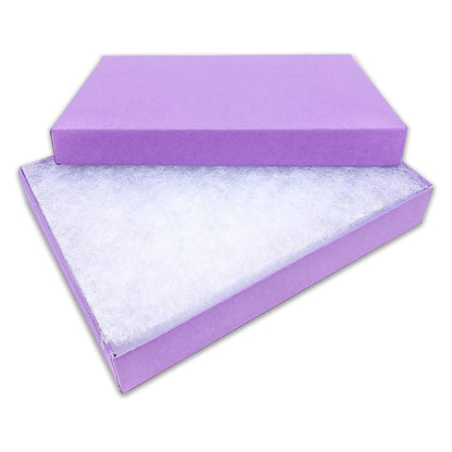 8 1/8" x 5 5/8" x 1 3/8" Matte Purple Cotton Filled Paper Box