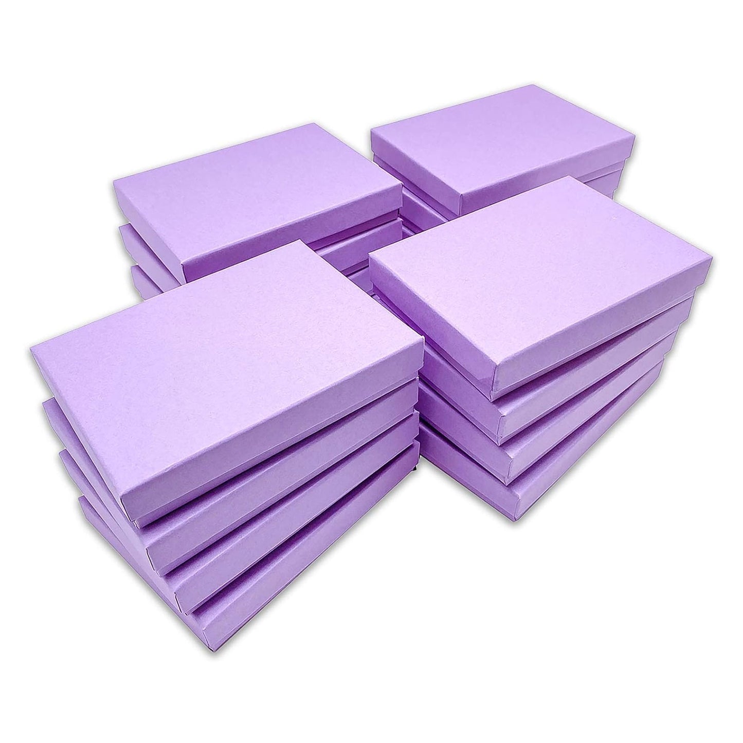 8 1/8" x 5 5/8" x 1 3/8" Matte Purple Cotton Filled Paper Box