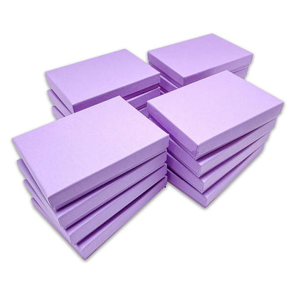 8 1/8" x 5 5/8" x 1 3/8" Matte Purple Cotton Filled Paper Box