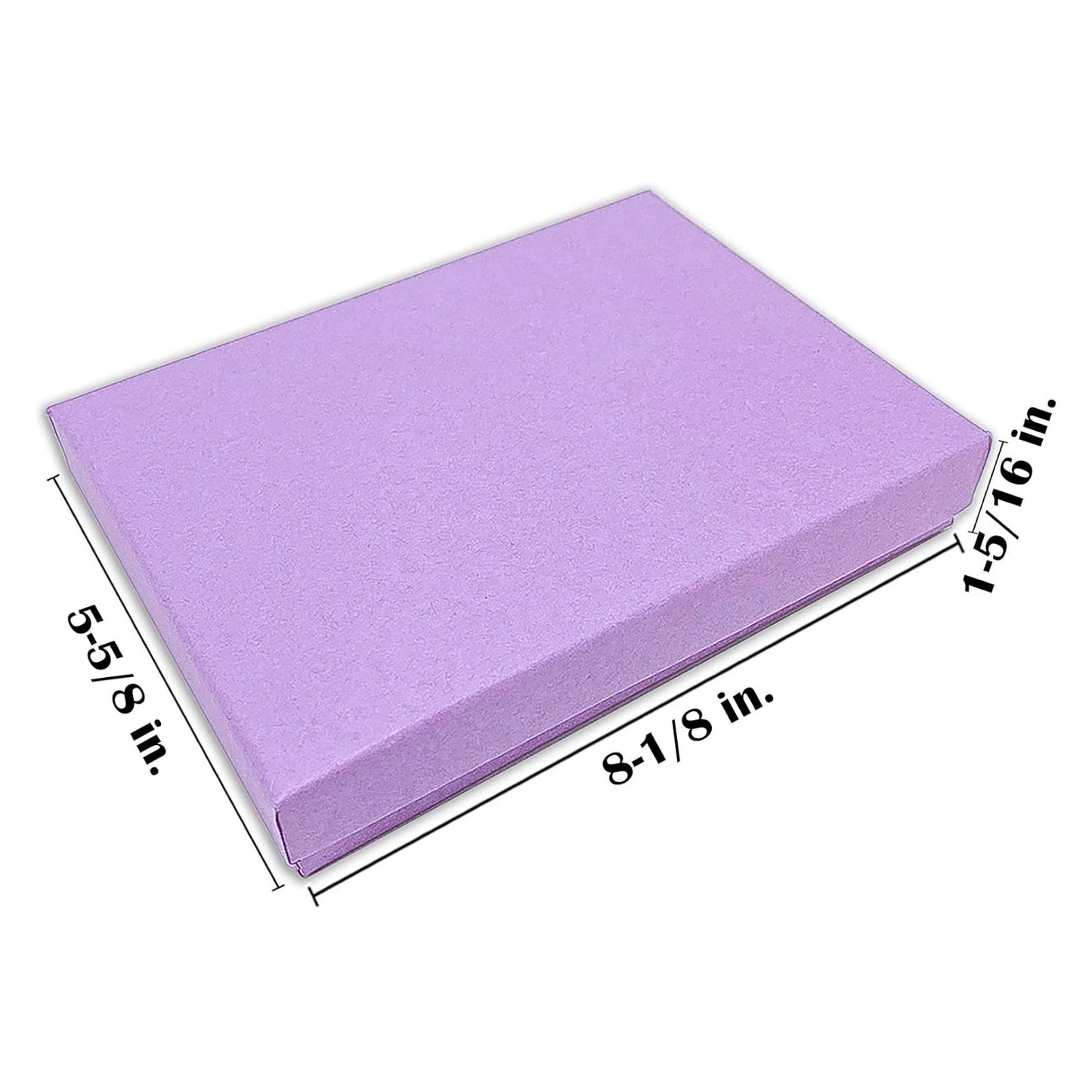 8 1/8" x 5 5/8" x 1 3/8" Matte Purple Cotton Filled Paper Box