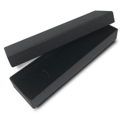 8 3/4" x 2 1/2" x 1 1/8" Matte Black Black Velvet Bracelet Jewelry Box