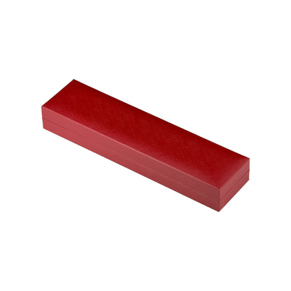8 5/8" x 2 1/8" Red Leatherette Black Velvet Interior Bracelet Jewelry Box