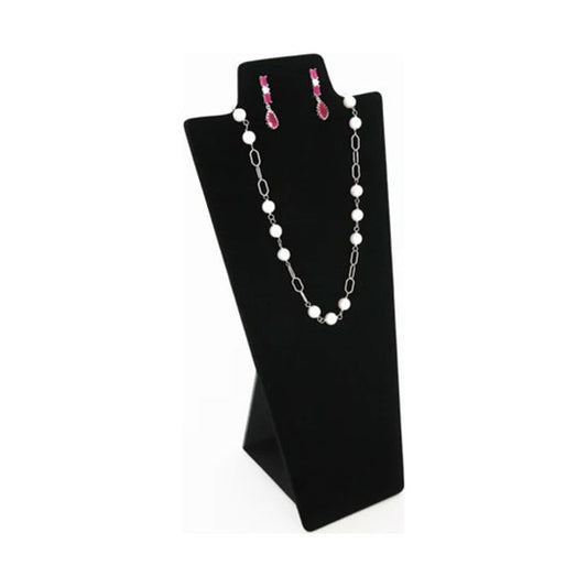 8 7/8" Black Velvet Necklace and Earring Easel Neckform (2-Pack)