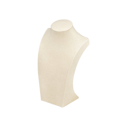 8" Beige Microfiber Necklace Bust Jewelry Display