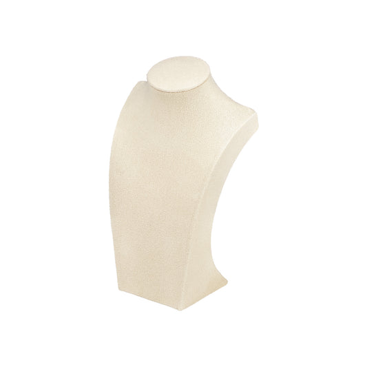 8" Beige Microfiber Necklace Bust Jewelry Display