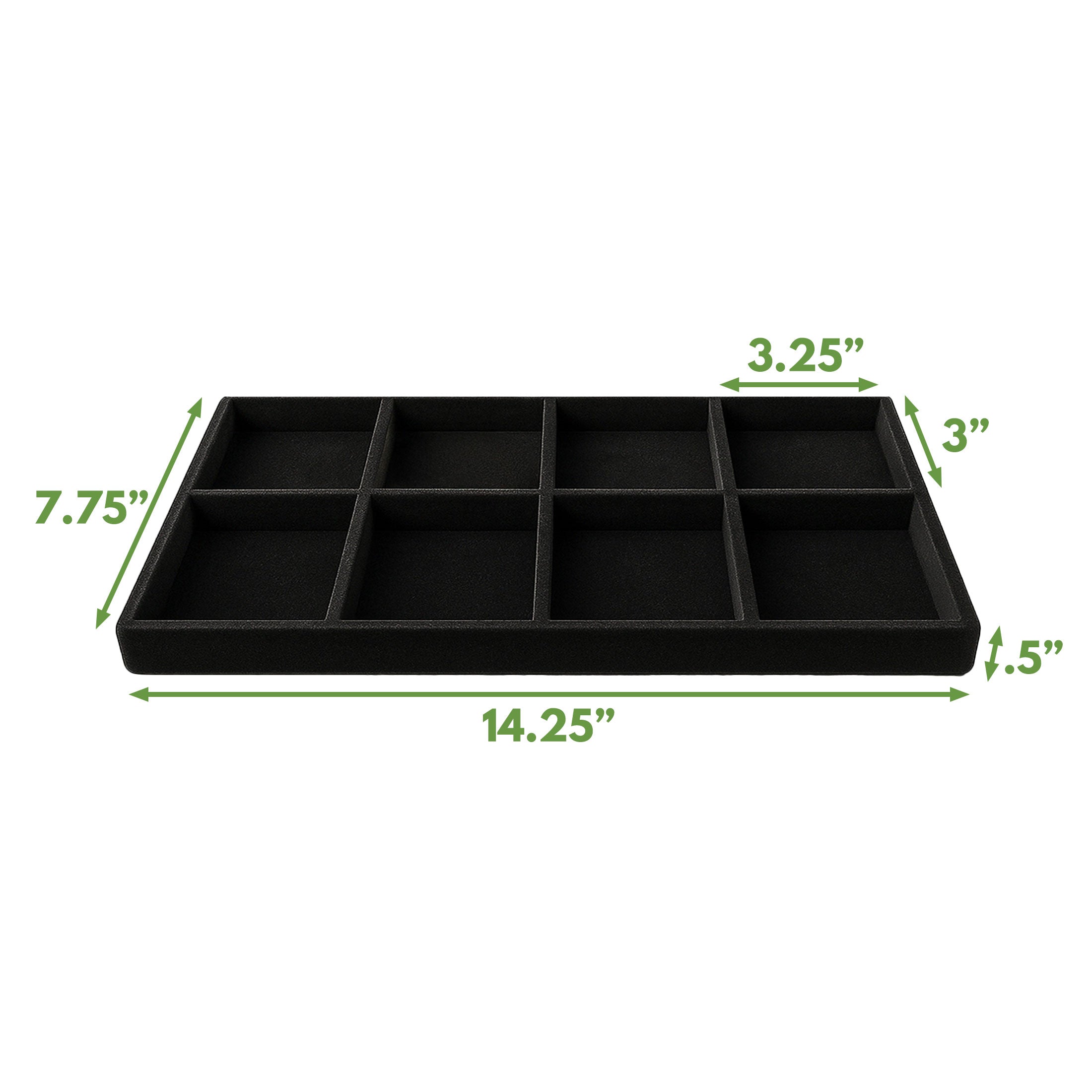 8 Compartment Black flocked Tray Insert