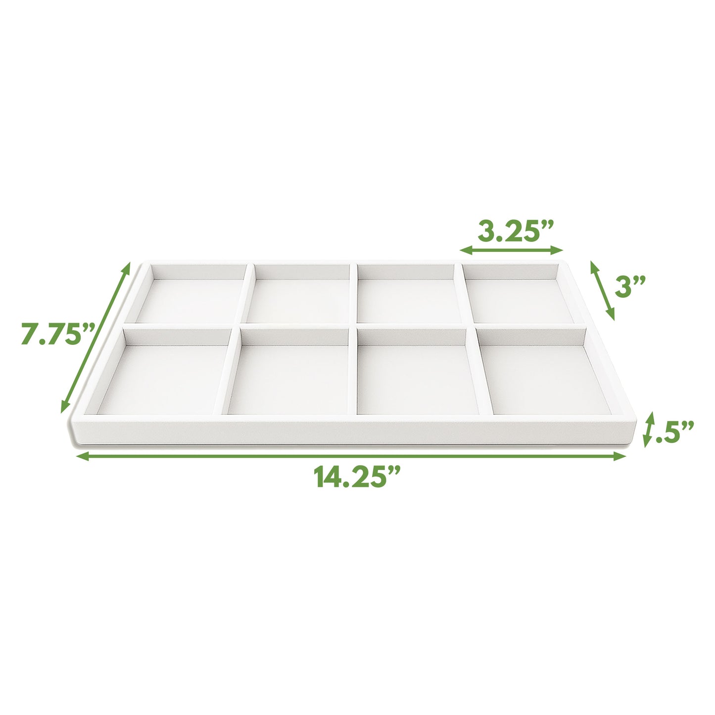 8 Compartments White flocked Tray Insert