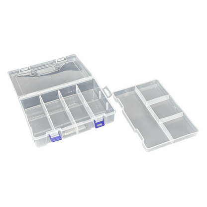 8 Grid Two-Tier Clear Plastic Compartment Organizer Storage Case