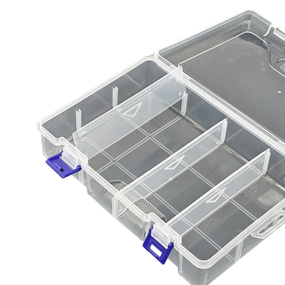 8 Grid Two-Tier Clear Plastic Compartment Organizer Storage Case