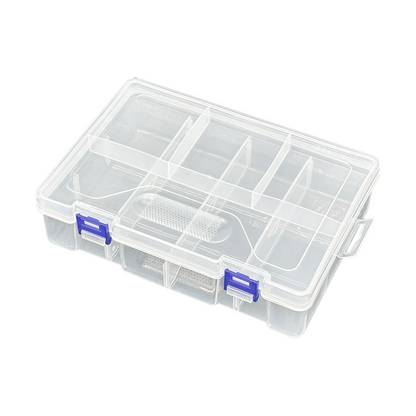 8 Grid Two-Tier Clear Plastic Compartment Organizer Storage Case