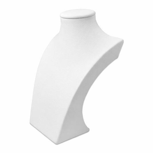 8" White Leatherette Necklace Bust Display