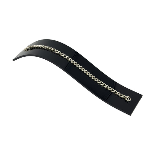 8" x 1 1/2" Black Acrylic Curved Bracelet Display Ramp