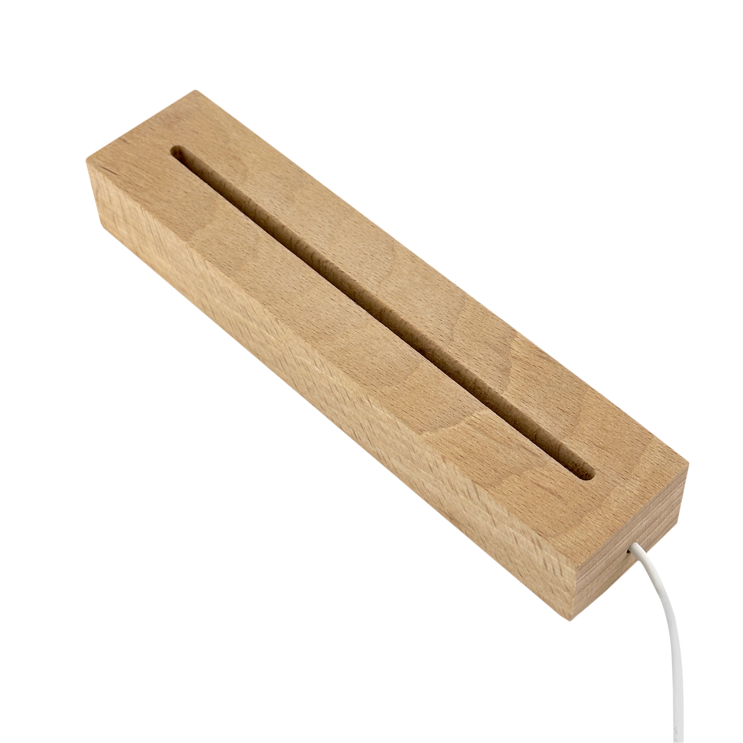 8" x 1 3/4" Rectangular Wood Base White LED Light with Switch (2-Pack)