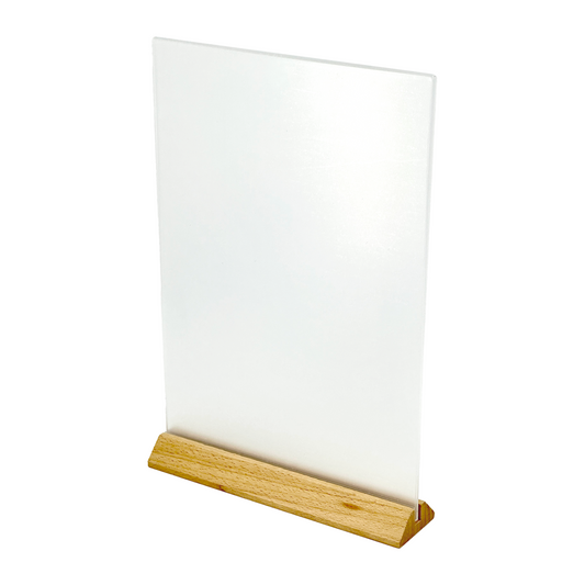 8" x 11 1/2" Acrylic Sign Holder with Wood Base