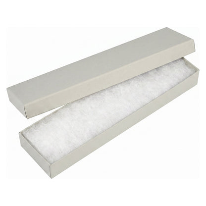 8" x 2" x 1" Matte Gray Cotton Filled Box