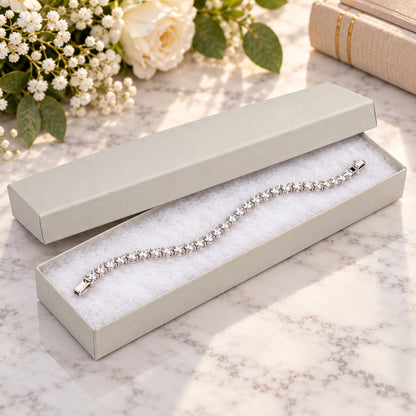 8" x 2" x 1" Matte Gray Cotton Filled Paper Box