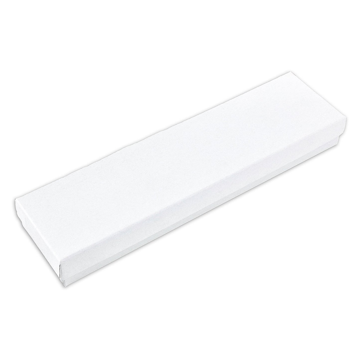 8" x 2" x 1" Matte White Cotton Filled Box