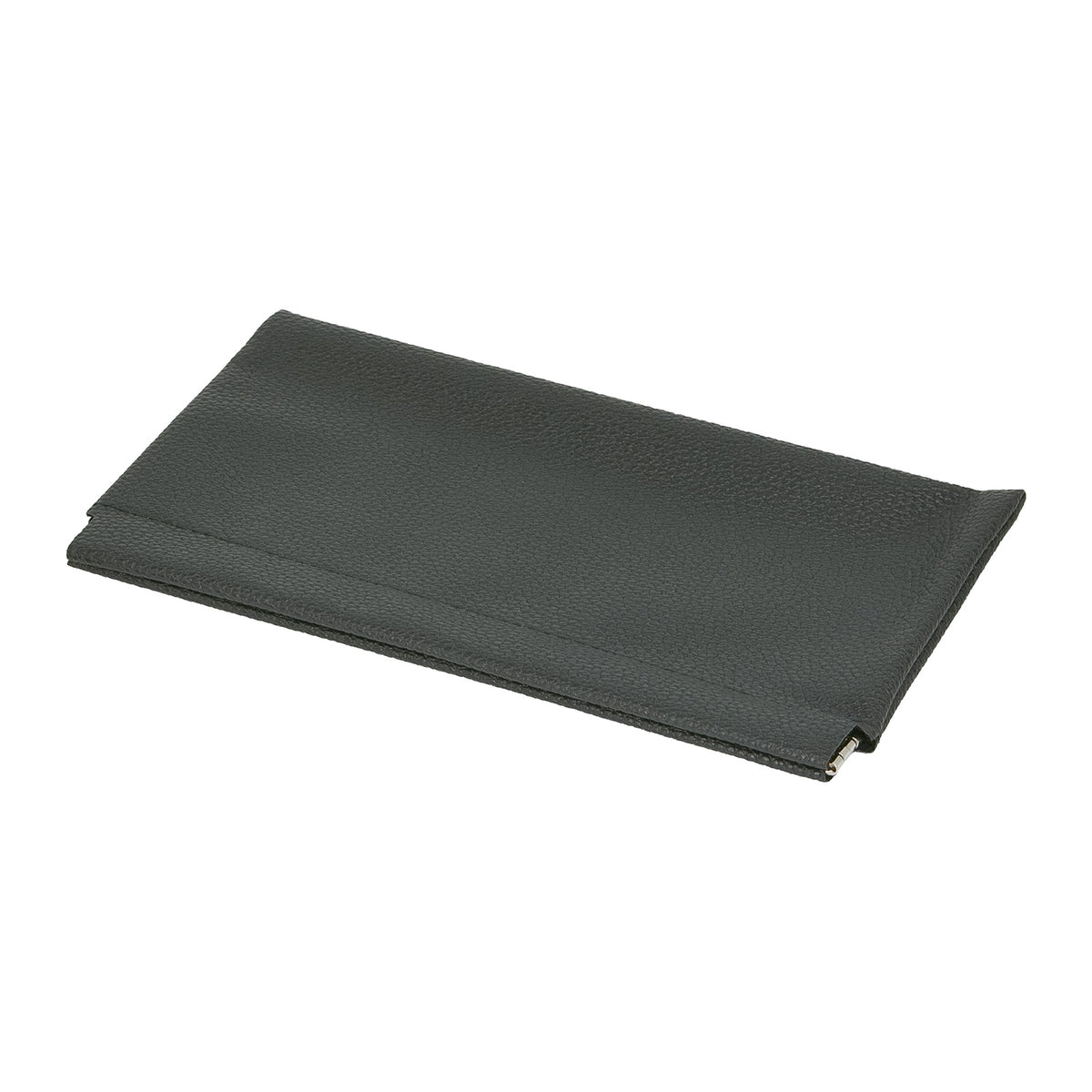 8" x 4 1/4" Black Leatherette Squeeze-Open Eyeglass Pouch with Microfiber Interior