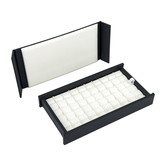 8" x 4 3/8" Black Leatherette 50 Gem Box Case