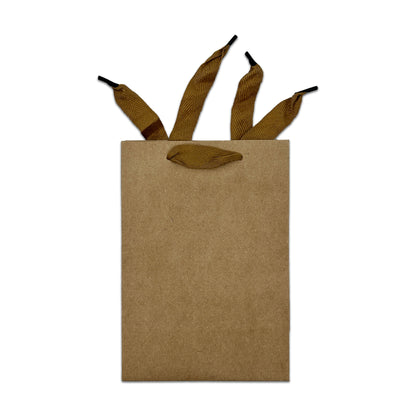 8" x 5 1/2" x 3" Kraft Paper Gift Bags with Fabric Handles