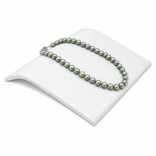 8" x 7 1/2" White Leatherette Curved Jewelry Display Ramp