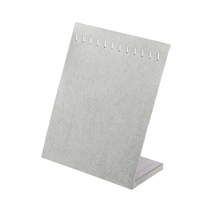 8" x 9" Gray Velvet Necklace Easel Display with 12 Adjustable Hooks