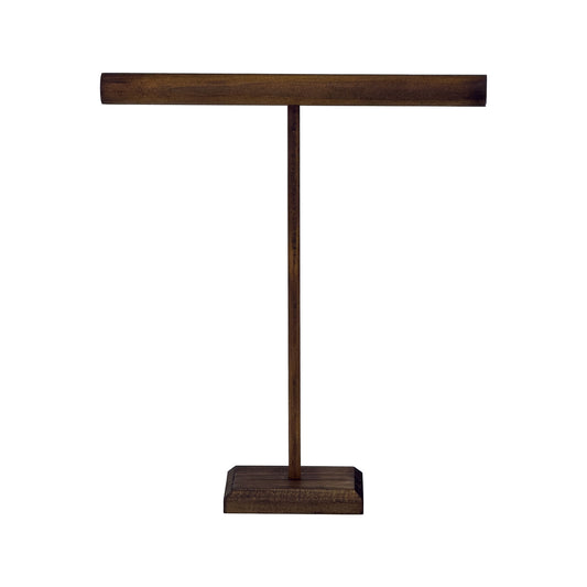 9 1/2" x 11" Dark Wood Single Round T-Bar Jewelry Display