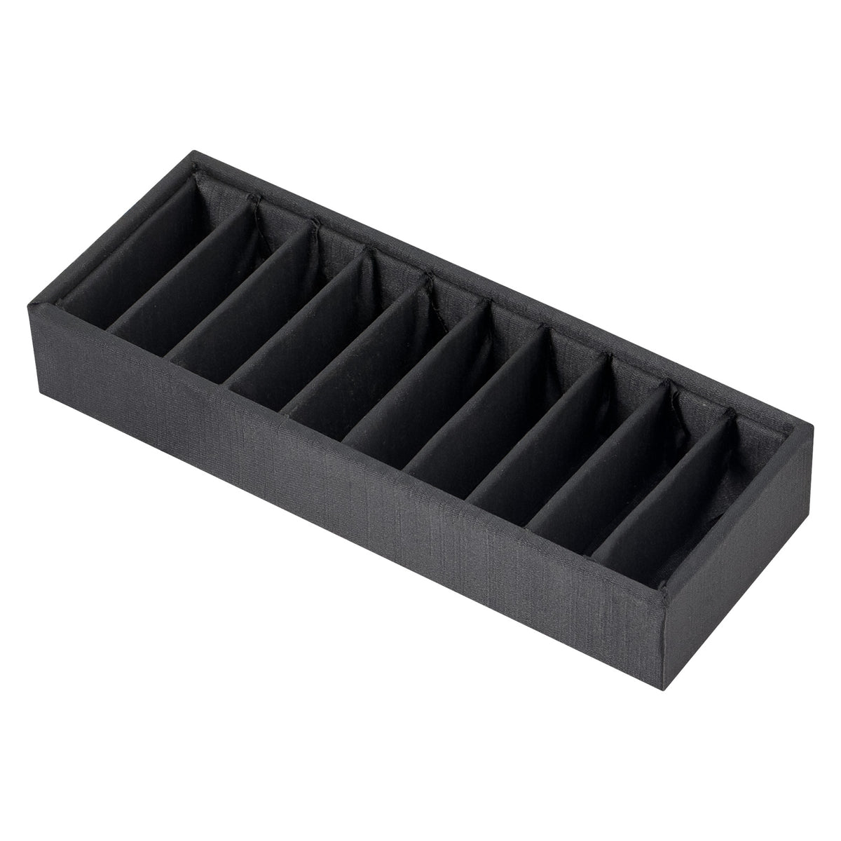 9 1/2" x 3 5/8" Black Linen 10-Slot Bangle Display Tray