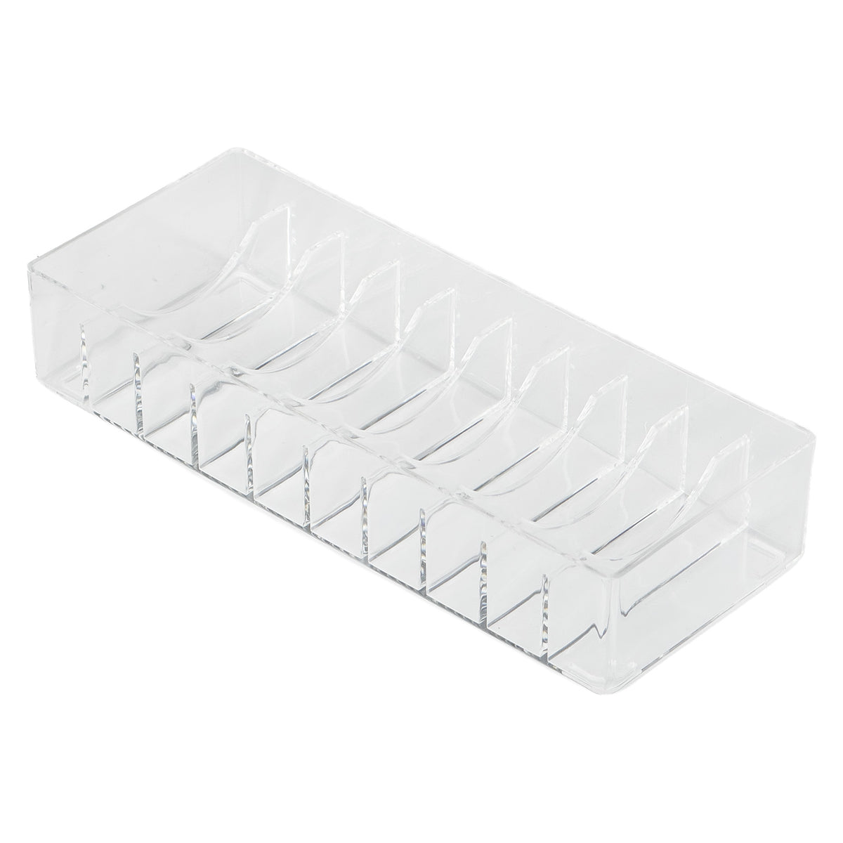 9 1/2" x 3 5/8" Clear Acrylic 10-Slot Bangle Display Tray