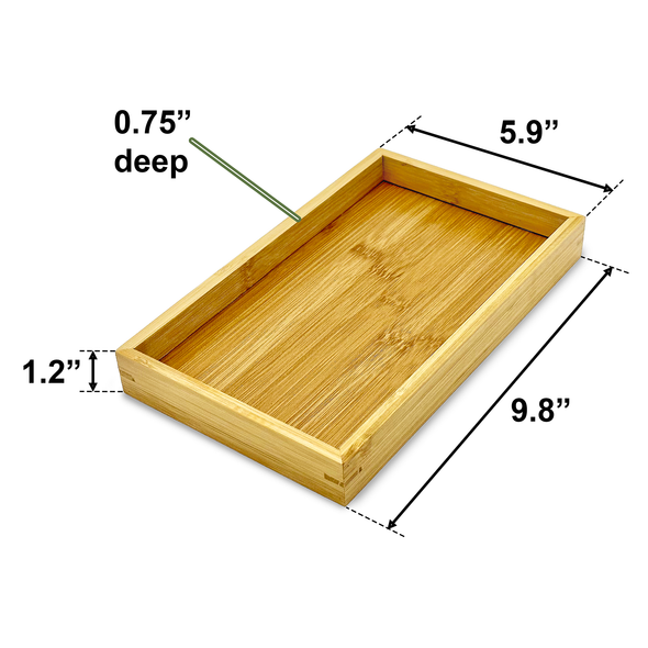 9.8" x 5.9" Bam & Boo Rectangular Bamboo Jewelry Organizer Tray