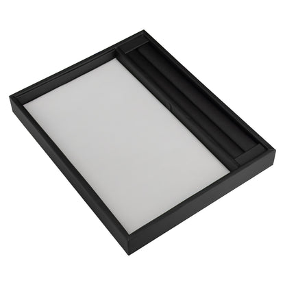 9.8" x 7.9" Black Linen Jewelry Display Tray with Reversible Display Pad