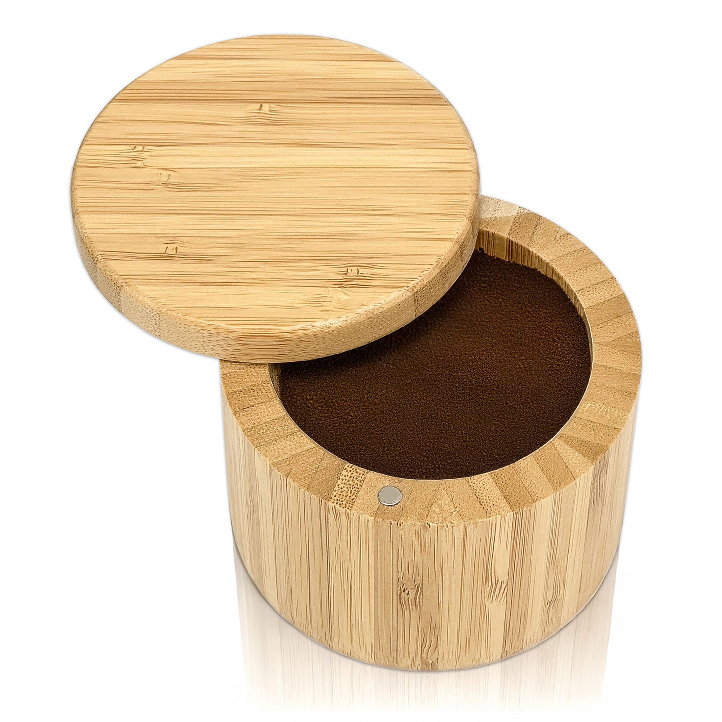 9cm Diameter Round Bamboo Box with Rotating Lid