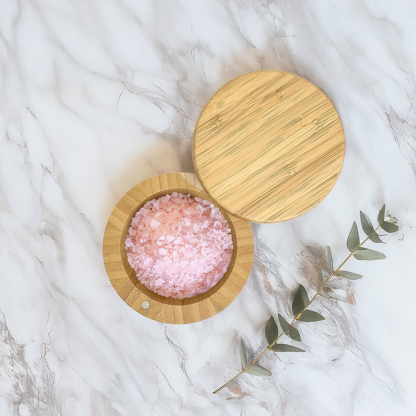 9cm Diameter Round Bamboo Box with Rotating Lid