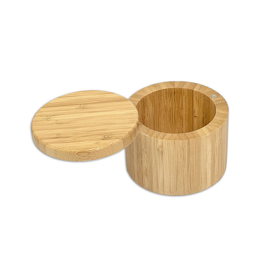 9cm Diameter Round Bamboo Box with Rotating Lid