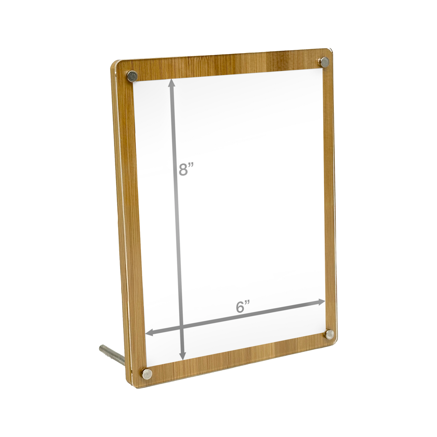 6" x 8" Bamboo and Acrylic Sign Holder Display