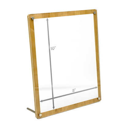 8" x 10" Bamboo and Acrylic Sign Holder Display