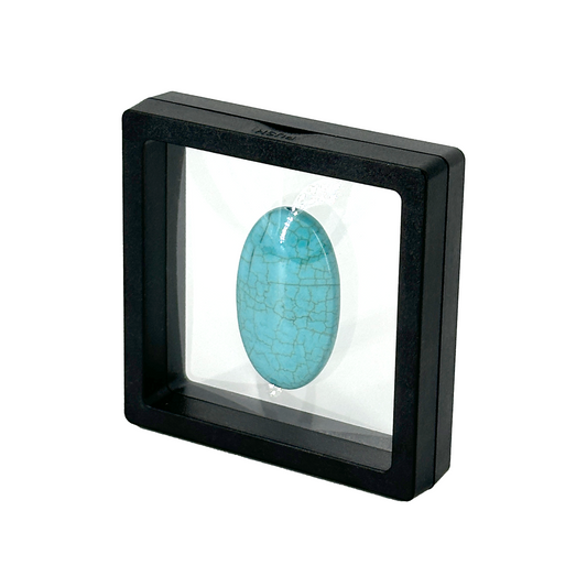 3.5" x 3.5" Black Floating Frame Jewelry Display Case