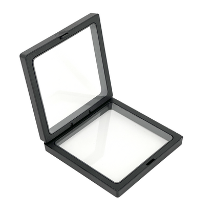 4" x 4" Black Floating Frame Jewelry Display Case