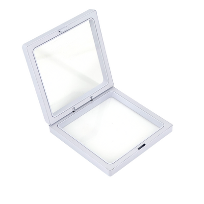 3.5" x 3.5" White Floating Frame Jewelry Display Case