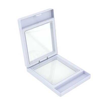 3.5" x 4" White Floating Frame Jewelry Display Case