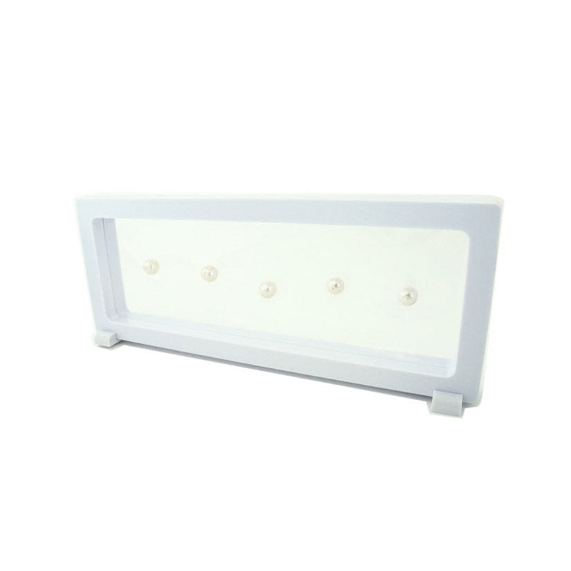 9" x 3.5" White Floating Frame Jewelry Display Case
