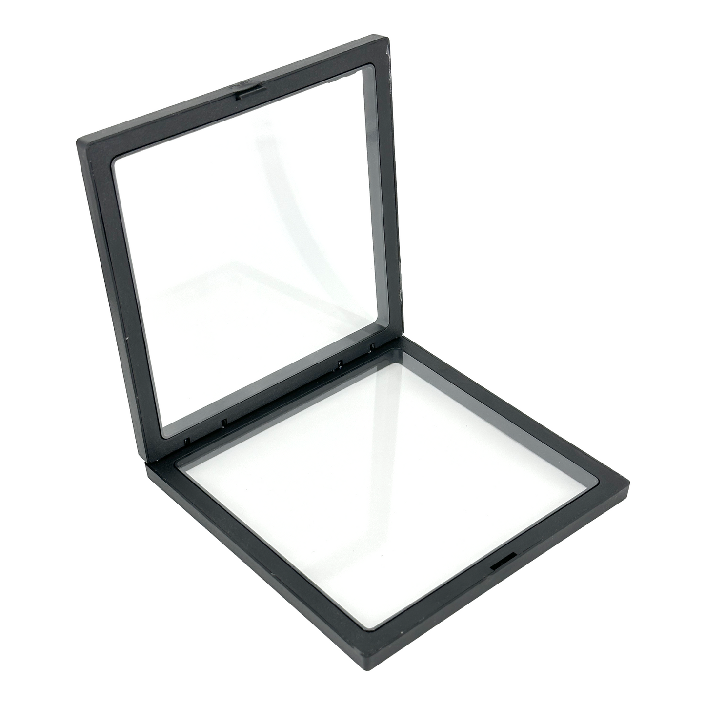 7" x 7" Black Floating Frame Jewelry Display Case