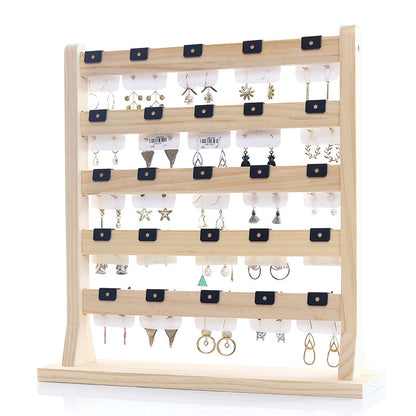 6 Tier Wood Earring Self-Standing Display with 30 Hooks