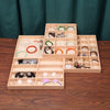 30 Compartment Natural Wood Jewelry Display Tray