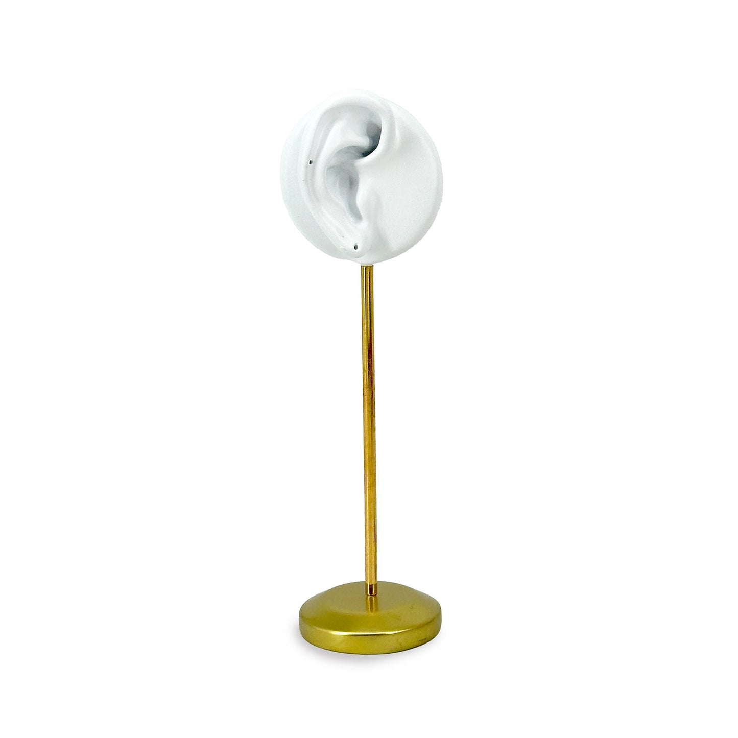 8 1/4" White and Gold Ear Shaped Earring Display Stand