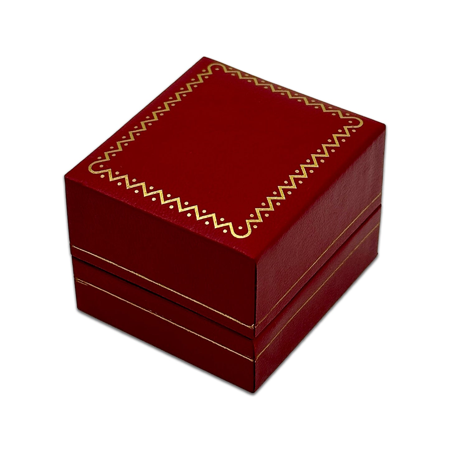 Single Door Deluxe Red Leather Ring Box