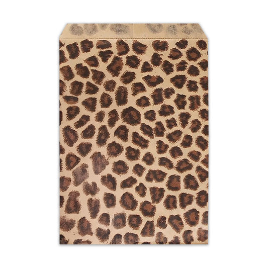 4" x 6" Leopard Print Flat Paper Merchandise Bags for Jewelry or Small Gifts