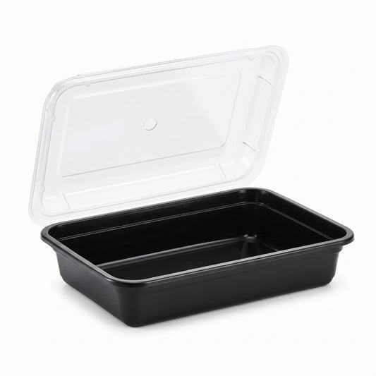 28 oz Rectangular Plastic Disposable Food Containers (50 Pack)