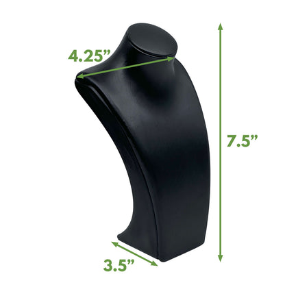 7 1/2" Black Polypropylene Ultra-Durable Necklace Bust Display