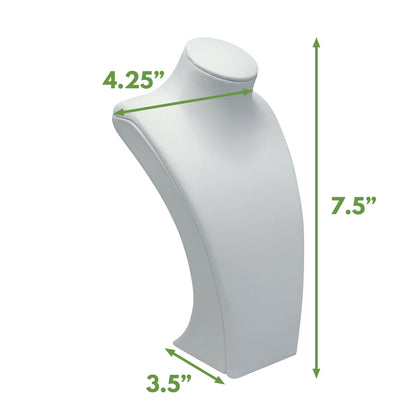 7 1/2" White Polypropylene Ultra-Durable Necklace Bust Display